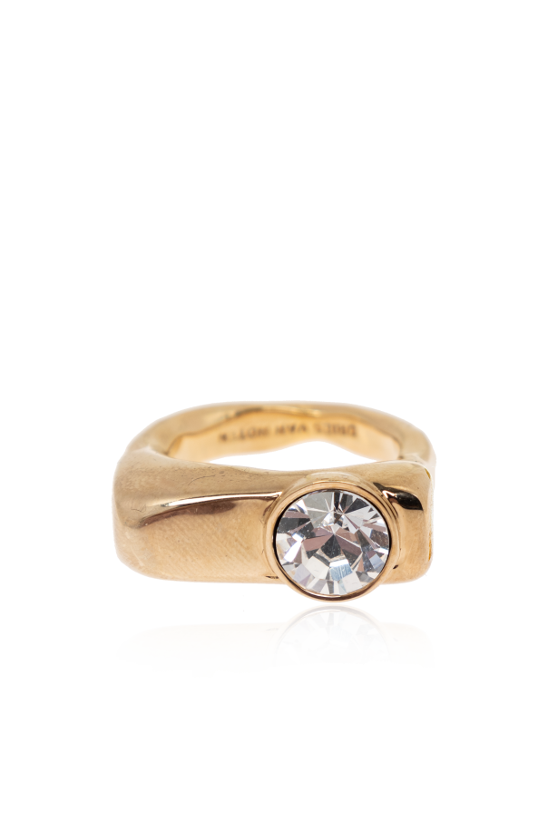 Ring with shimmering crystal od Dries Van Noten