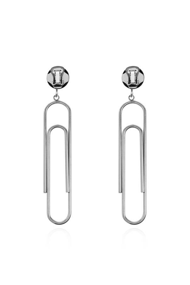 Moschino Clips de latón con logo grabado