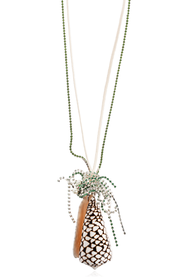 Necklace with a shell and shimmering crystals od Dries Van Noten