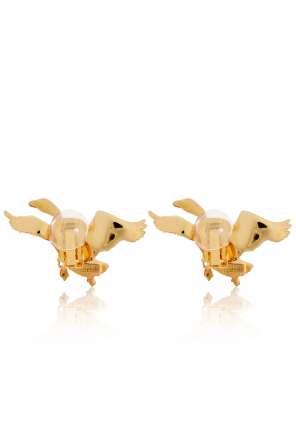 Moschino Goose motif clip-on earrings