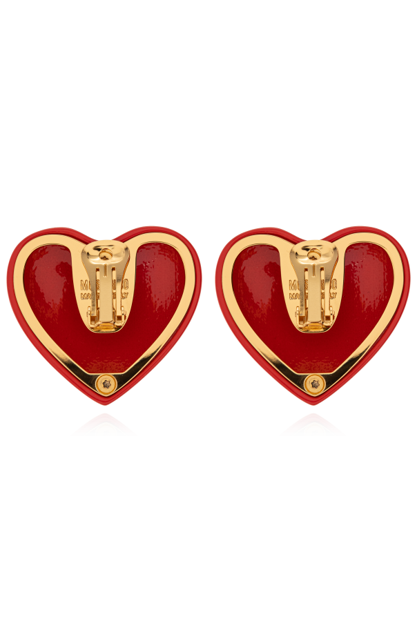 Moschino Heart-shaped clip-on earrings