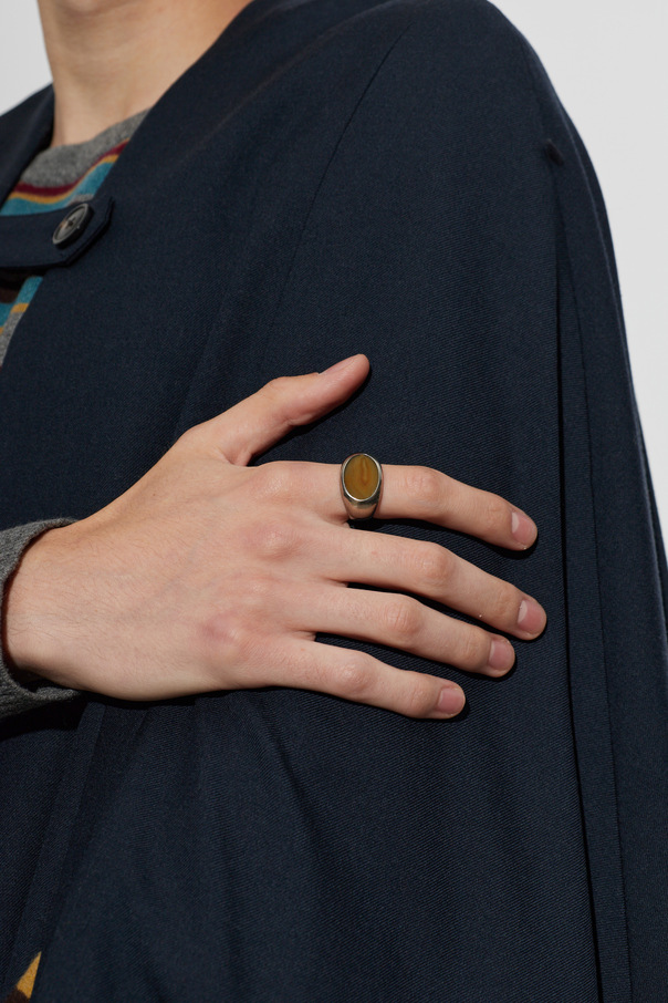 Dries Van Noten Brass signet ring with stone