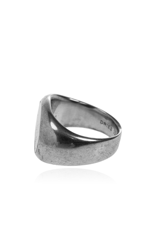 Dries Van Noten Brass signet ring with stone