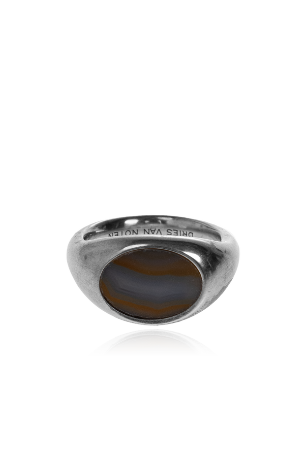 Brass signet ring with stone od Dries Van Noten