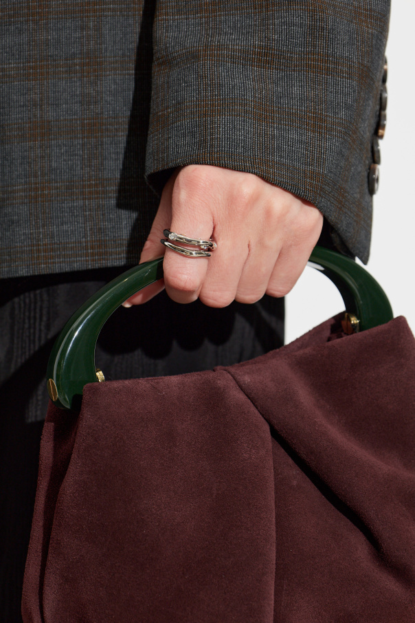 Dries Van Noten Two rings with shimmering crystals