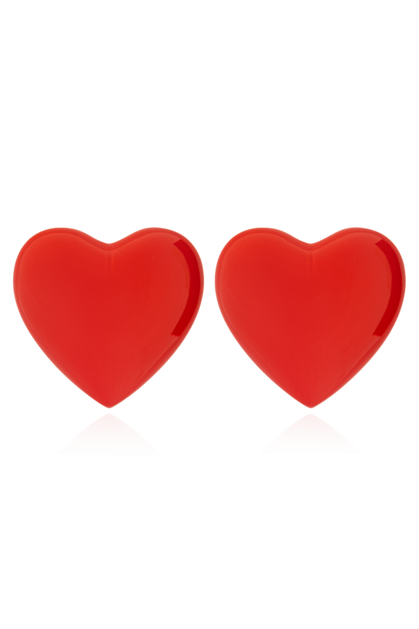Heart motif clip-on earrings od Moschino