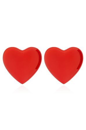 Heart motif clip-on earrings