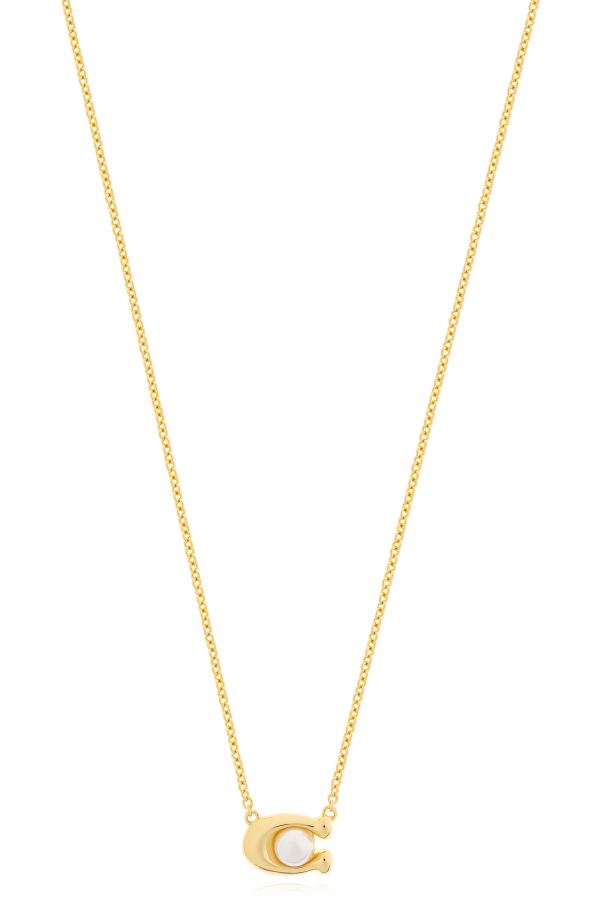 Necklace with a pendant in the shape of a logo od Coach