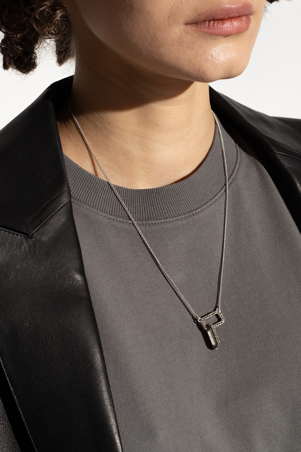 Allsaints ‘dara' Brass Necklace In Silver