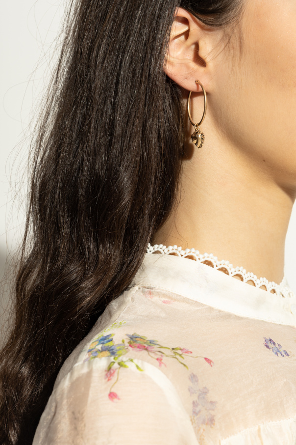 AllSaints Earrings with heart-shaped pendant