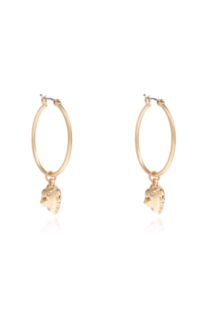Earrings with heart-shaped pendant