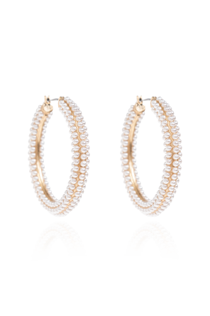 Round earrings with pearls