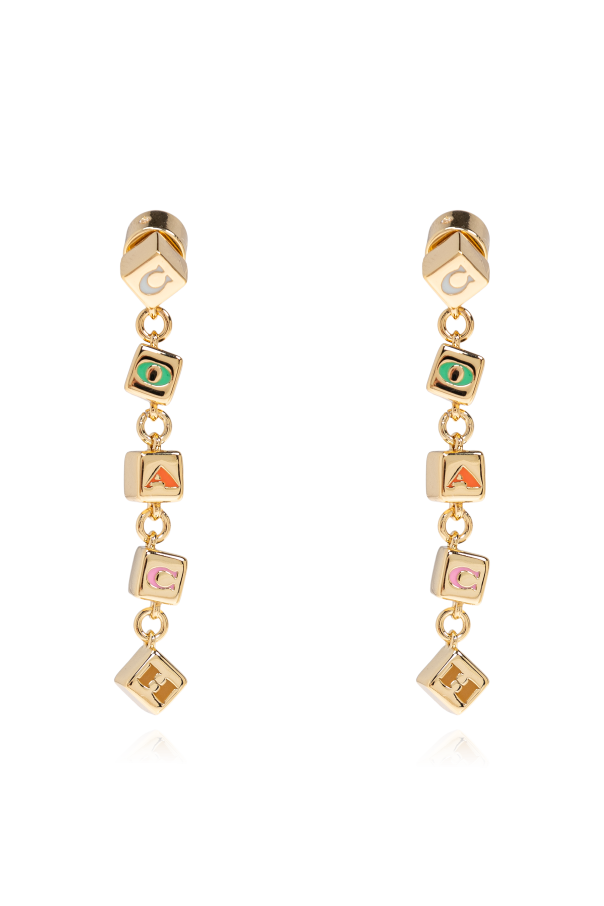 Long earrings with logo od Coach