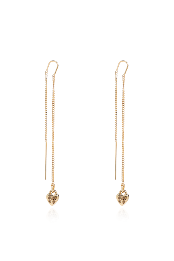 Long earrings with heart-shaped pendant od AllSaints