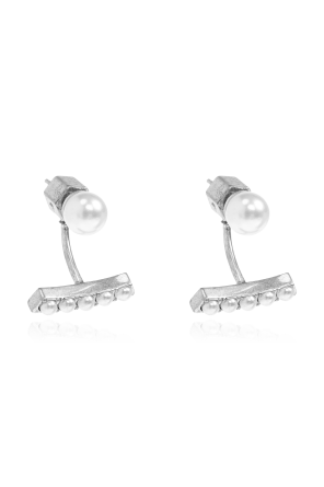 Earrings with glass pearls
