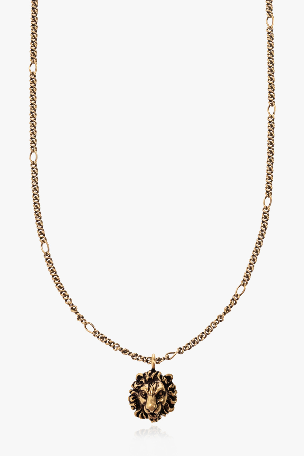 gucci amp Necklace with lion head pendant