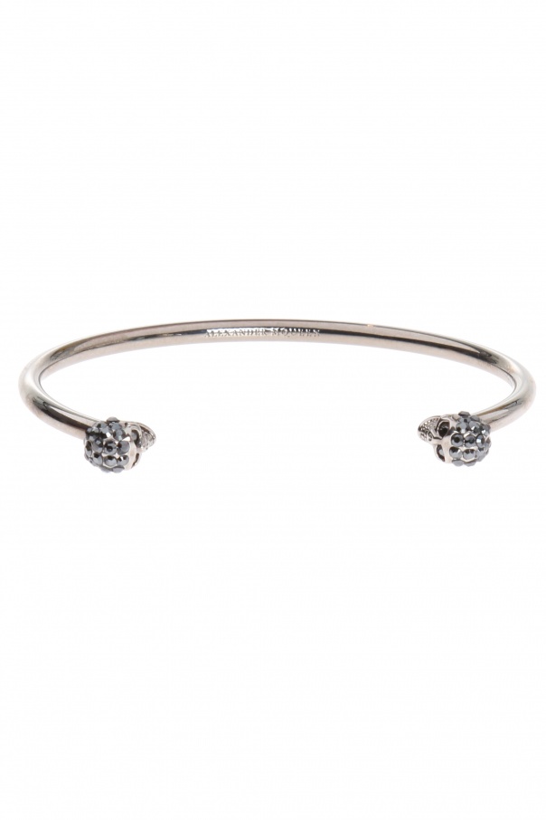 Alexander McQueen 'Alexander McQueen Gunmetal Skull Bracelet