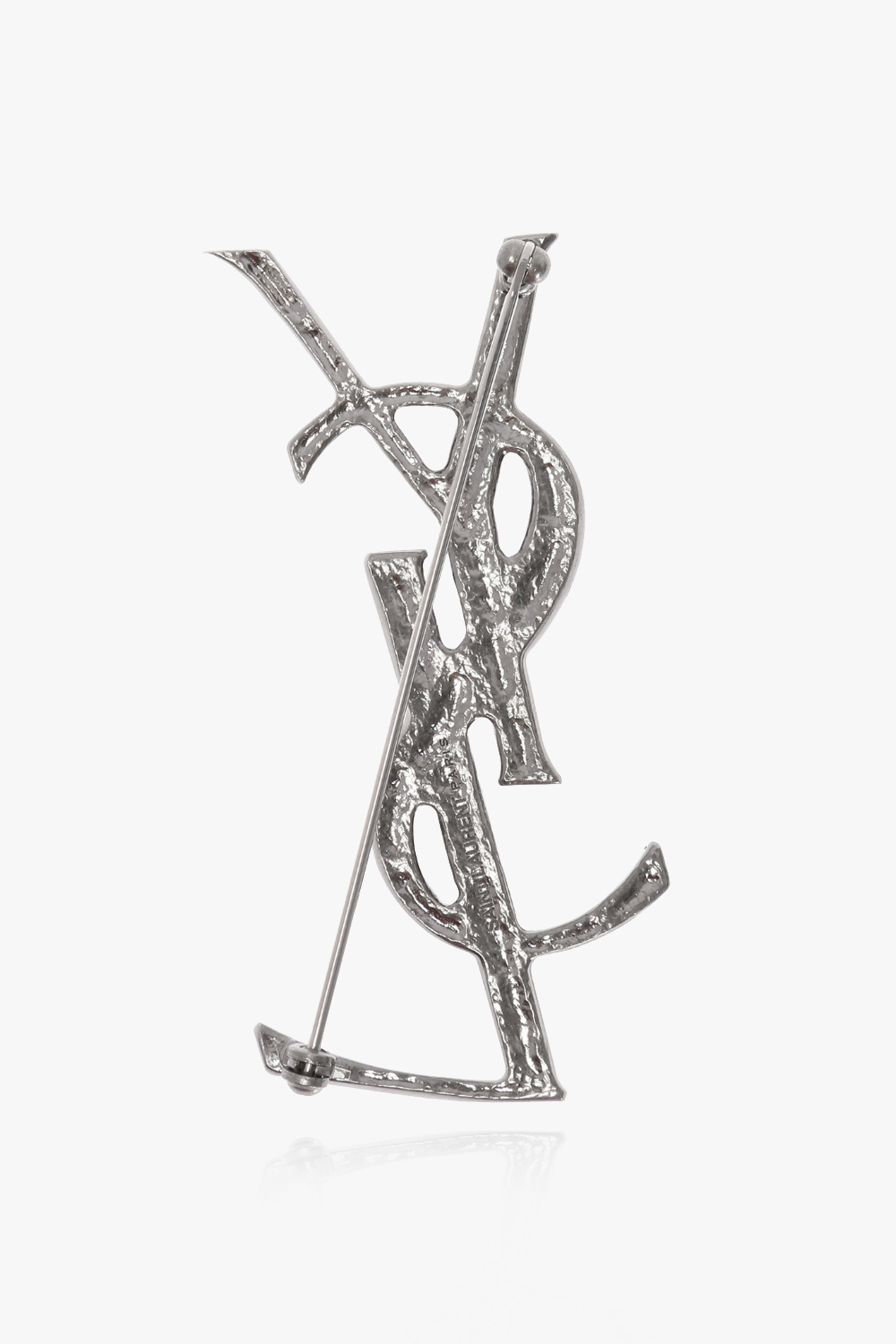 Saint Laurent Ysl Logo Brooch In Silver, ModeSens