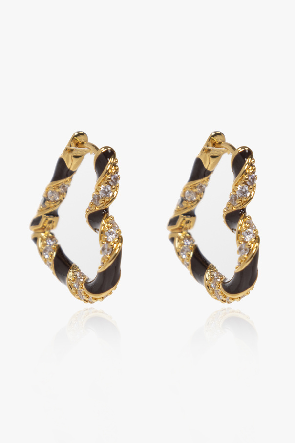 Zimmermann Gold-pleated heart earrings
