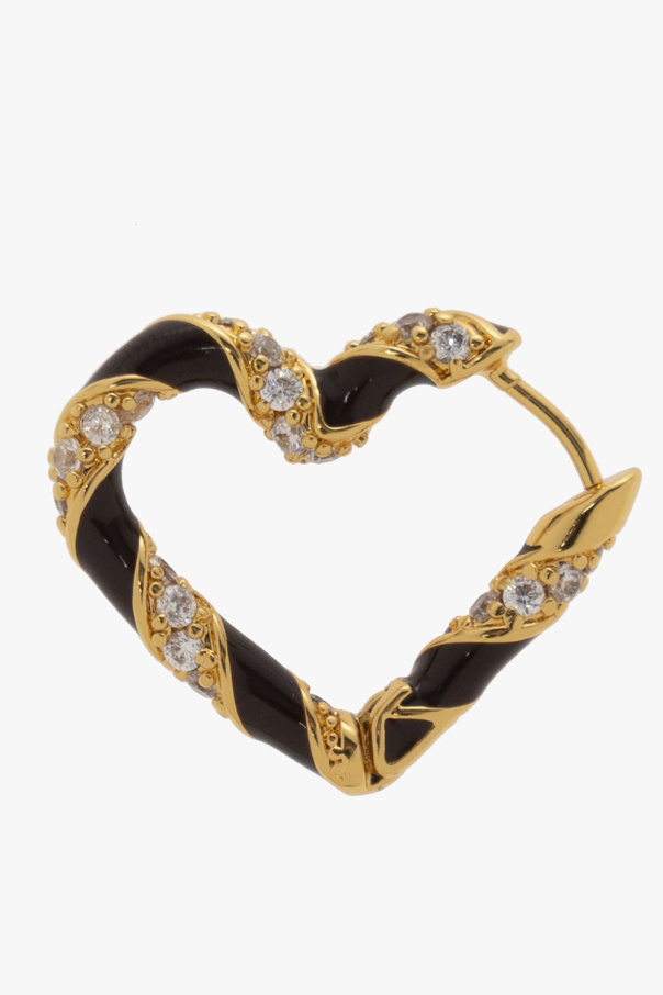 Zimmermann Gold-pleated heart earrings