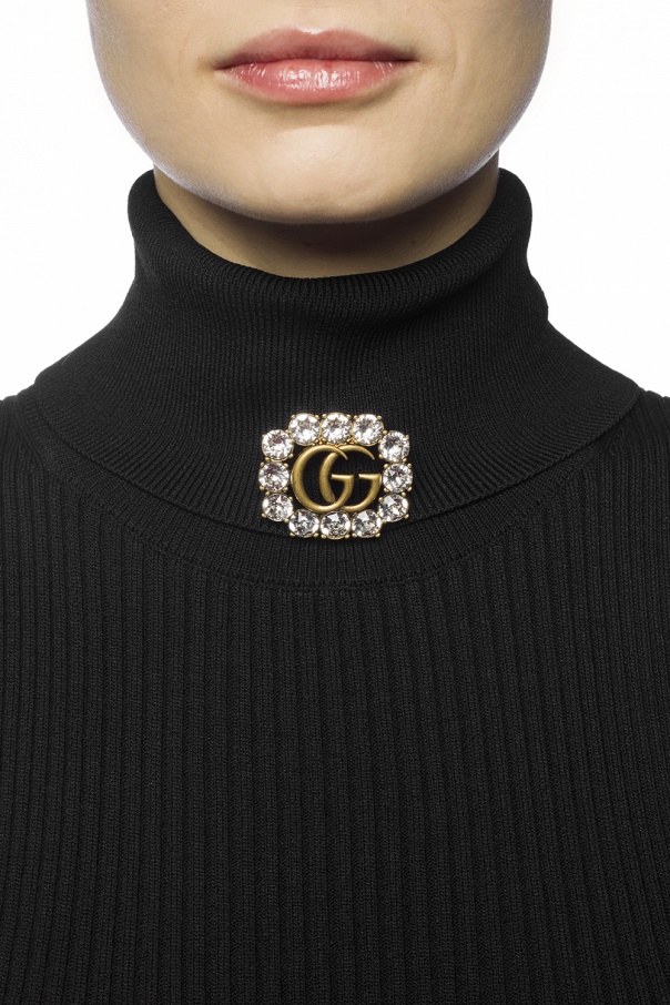 Gucci Broszka wysadzana kryształami