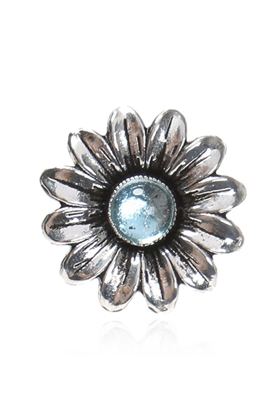 Gucci Silver earrings in the shape of a logo and a flower.