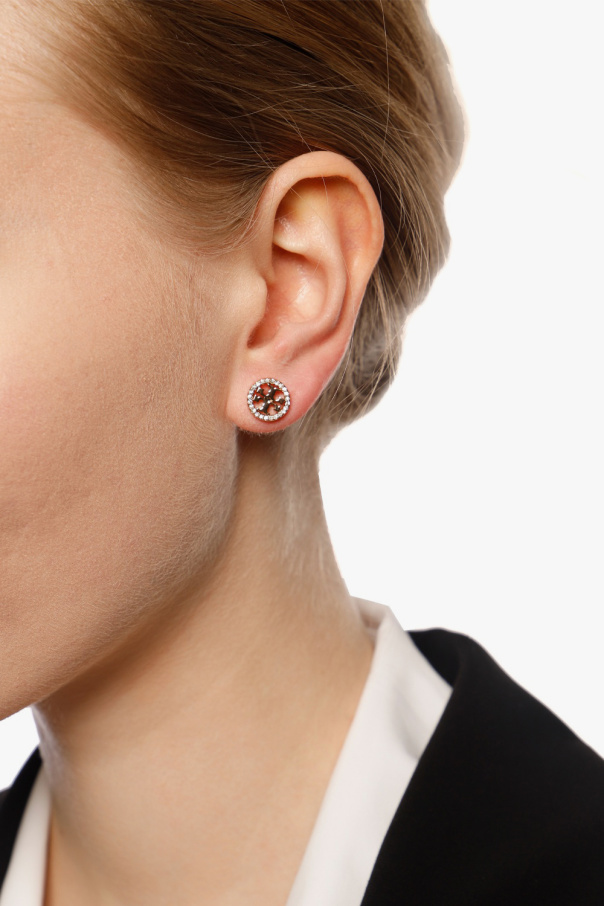Tory Burch ‘Miller Pavé Stud’ earrings with logo