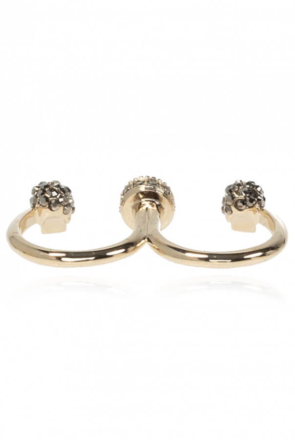 Gold Double ring Alexander McQueen - Vitkac GB