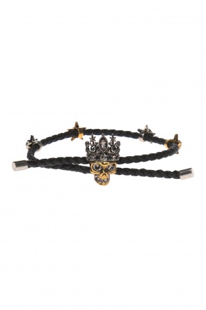 Pleciona bransoleta z motywem gwiazdy i czaszki od Alexander McQueen
