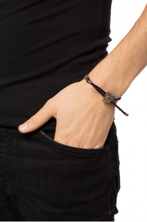 Pleciona bransoleta z motywem gwiazdy i czaszki od Alexander McQueen