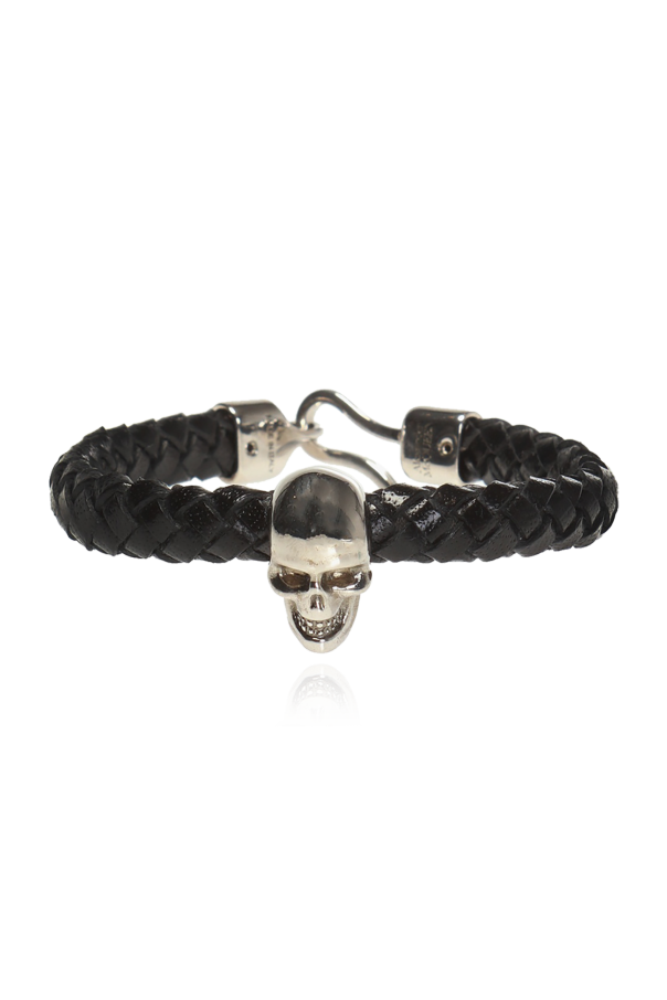 Alexander McQueen Pleciona bransoleta z motywem czaszki
