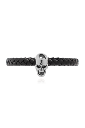 Skull motif braided bracelet