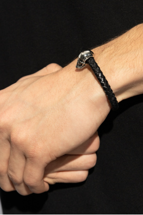 Pleciona bransoleta z motywem czaszki od Alexander McQueen