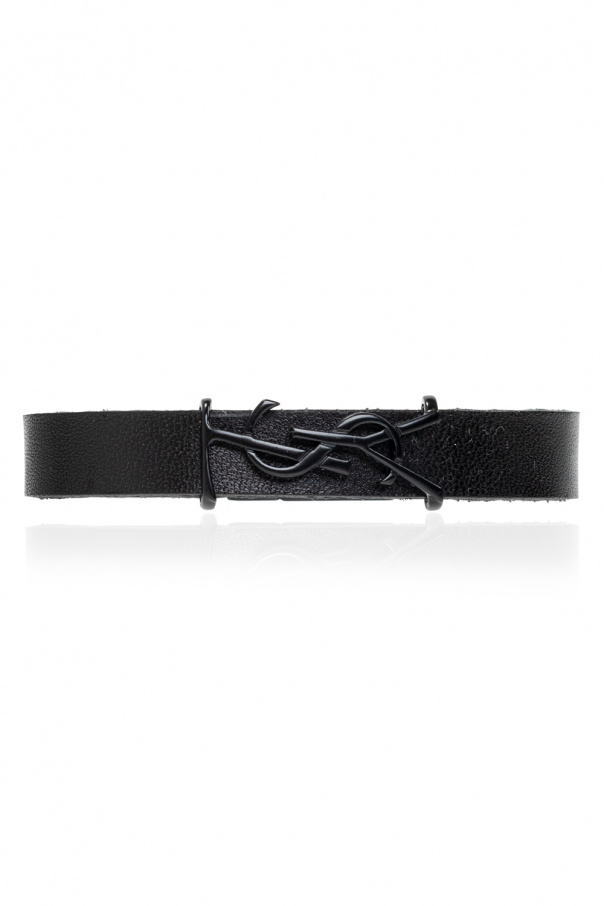 Saint Laurent Leather bracelet with logo