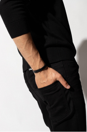 Leather bracelet with logo od Saint Laurent