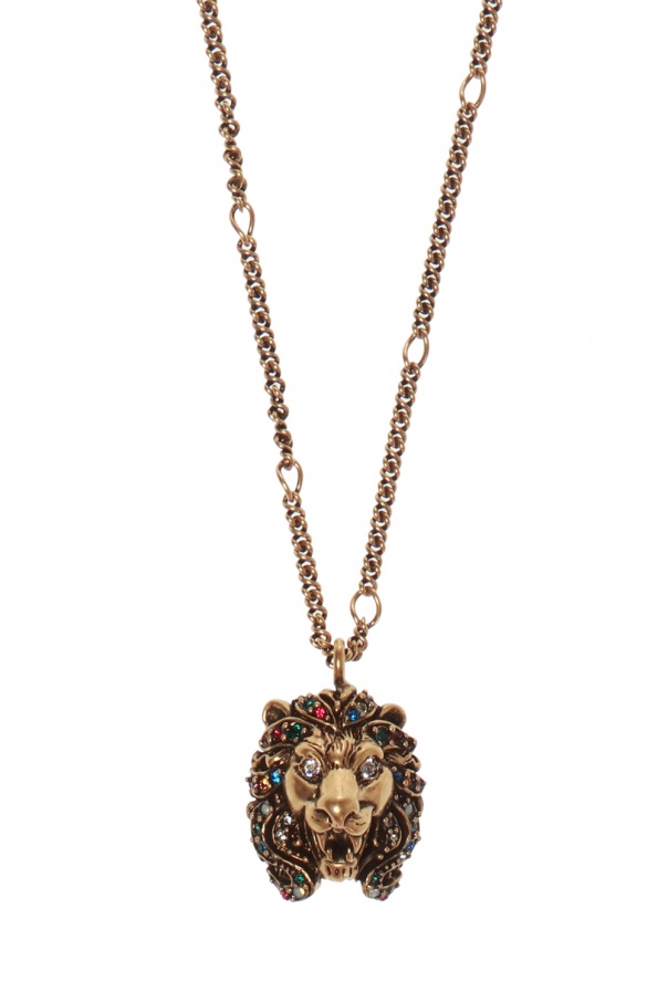 Gold Lion head necklace Gucci - Vitkac France