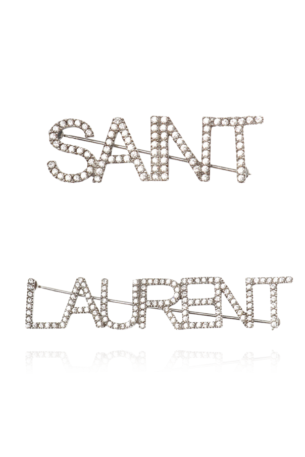Saint Laurent Broszki z logo