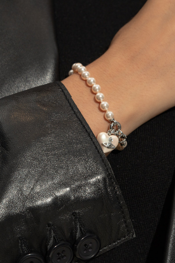 Vivienne Westwood Pearl bracelet with logo-shaped charm