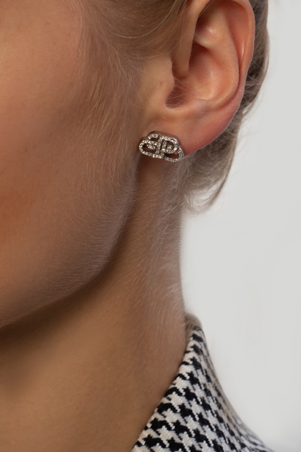 Balenciaga BB motif earrings