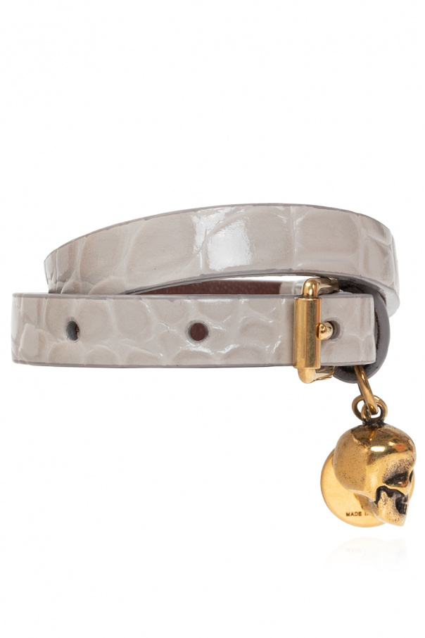 Alexander McQueen Leather bracelet with charms