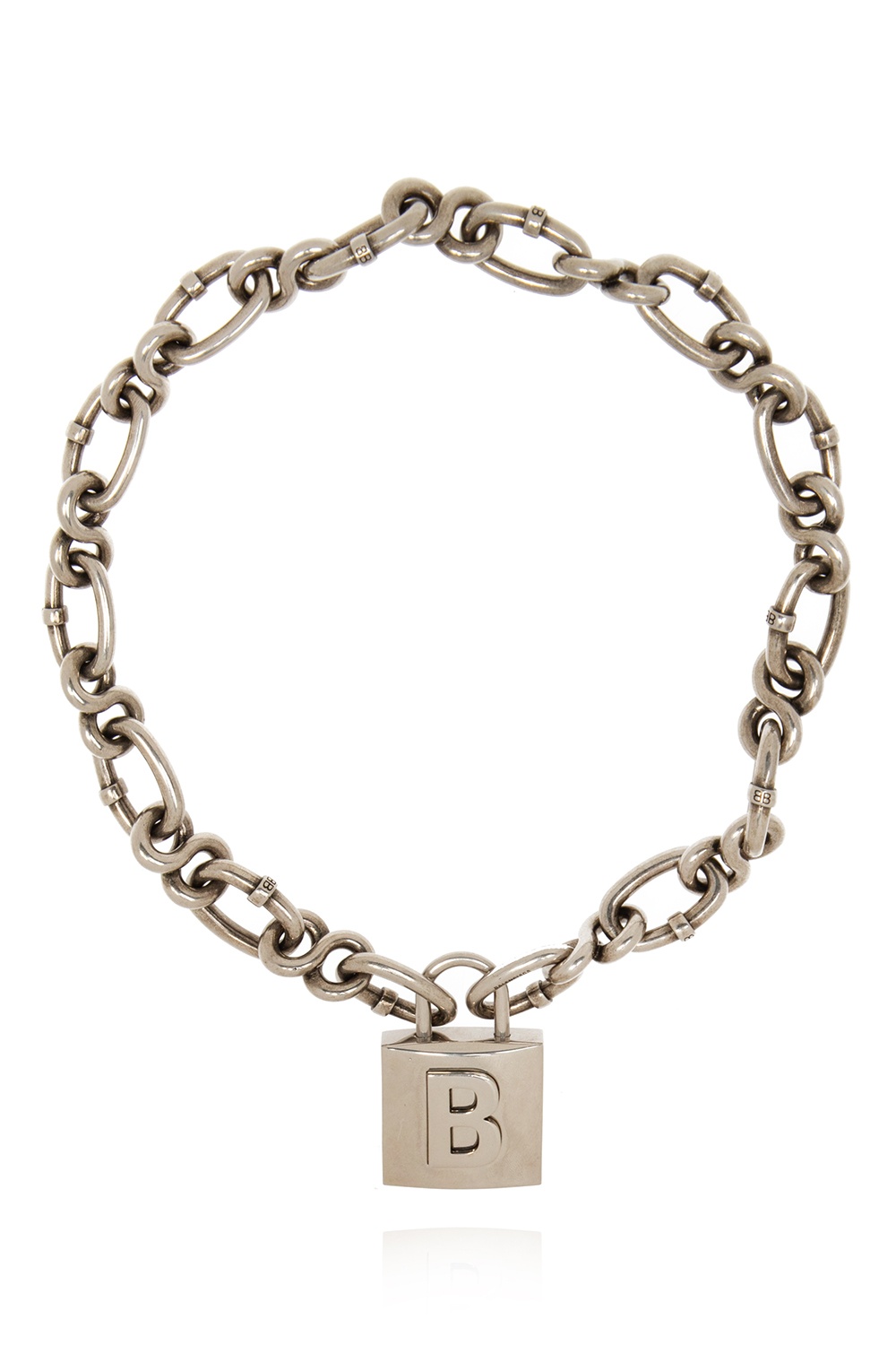 Balenciaga Lock Chain Necklace in Metallic
