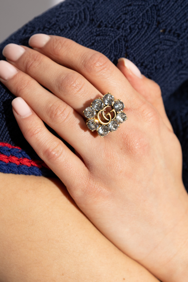 Gucci pierścień z kryształami