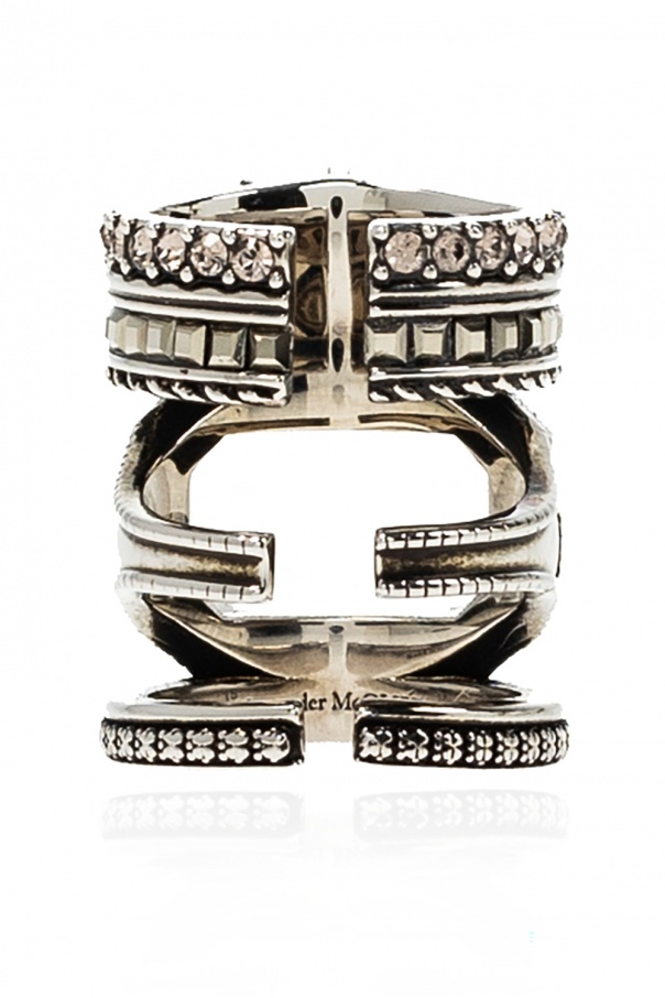 Alexander McQueen Crystal-embellished ring