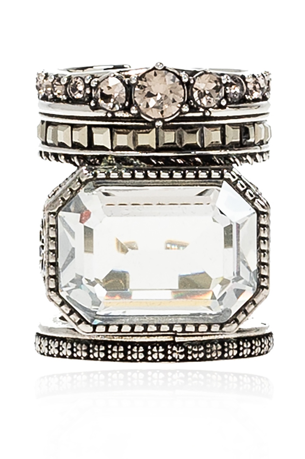 Alexander McQueen Crystal-embellished ring