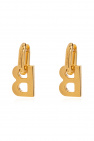 Balenciaga Brass logo earrings