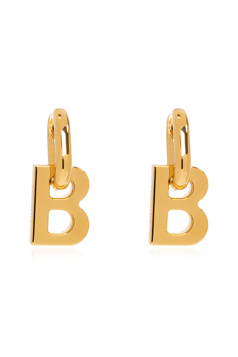 Balenciaga GOLD Brass logo earrings