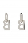 Balenciaga Brass logo earrings