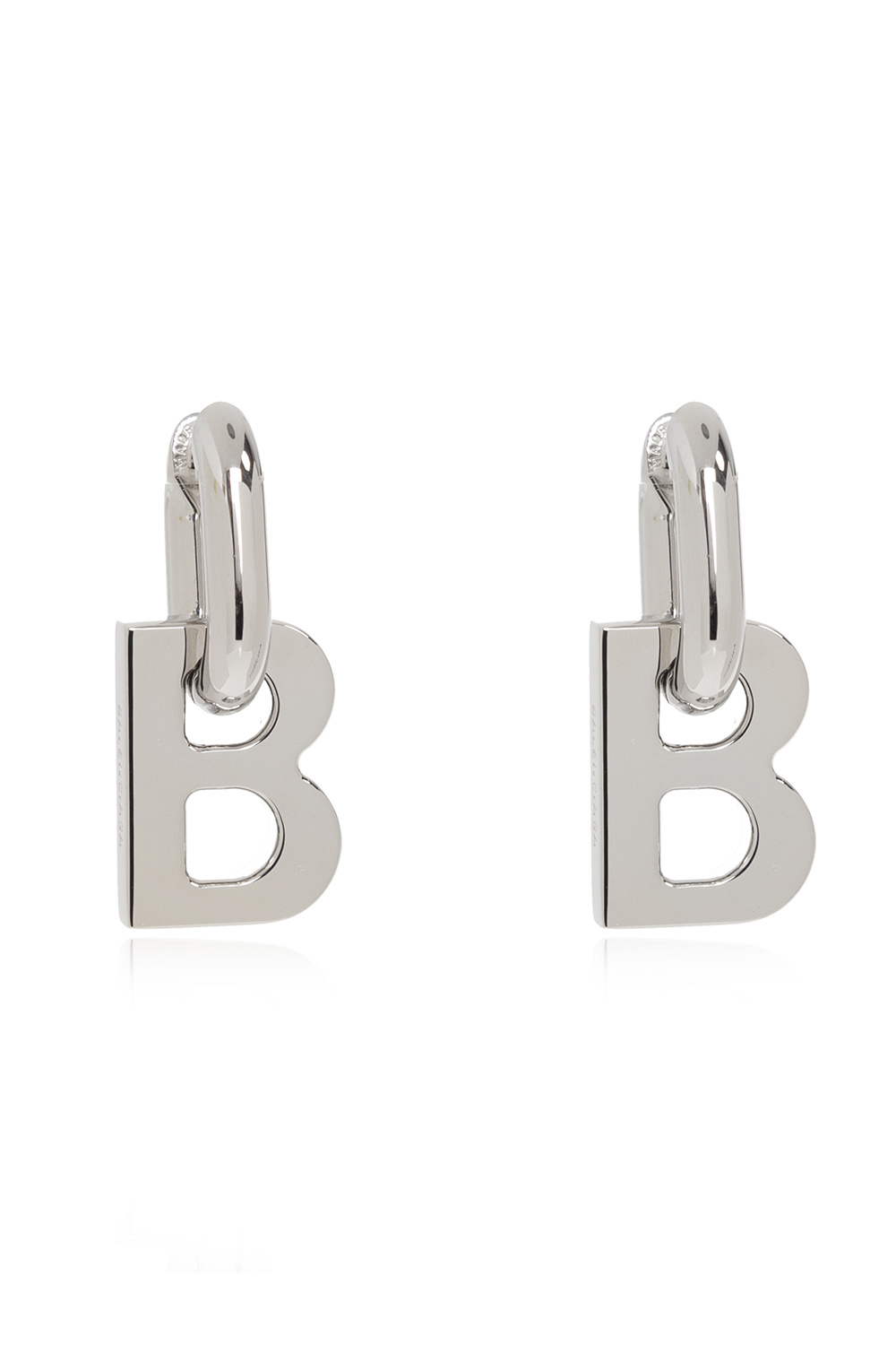 Balenciaga Brass logo earrings