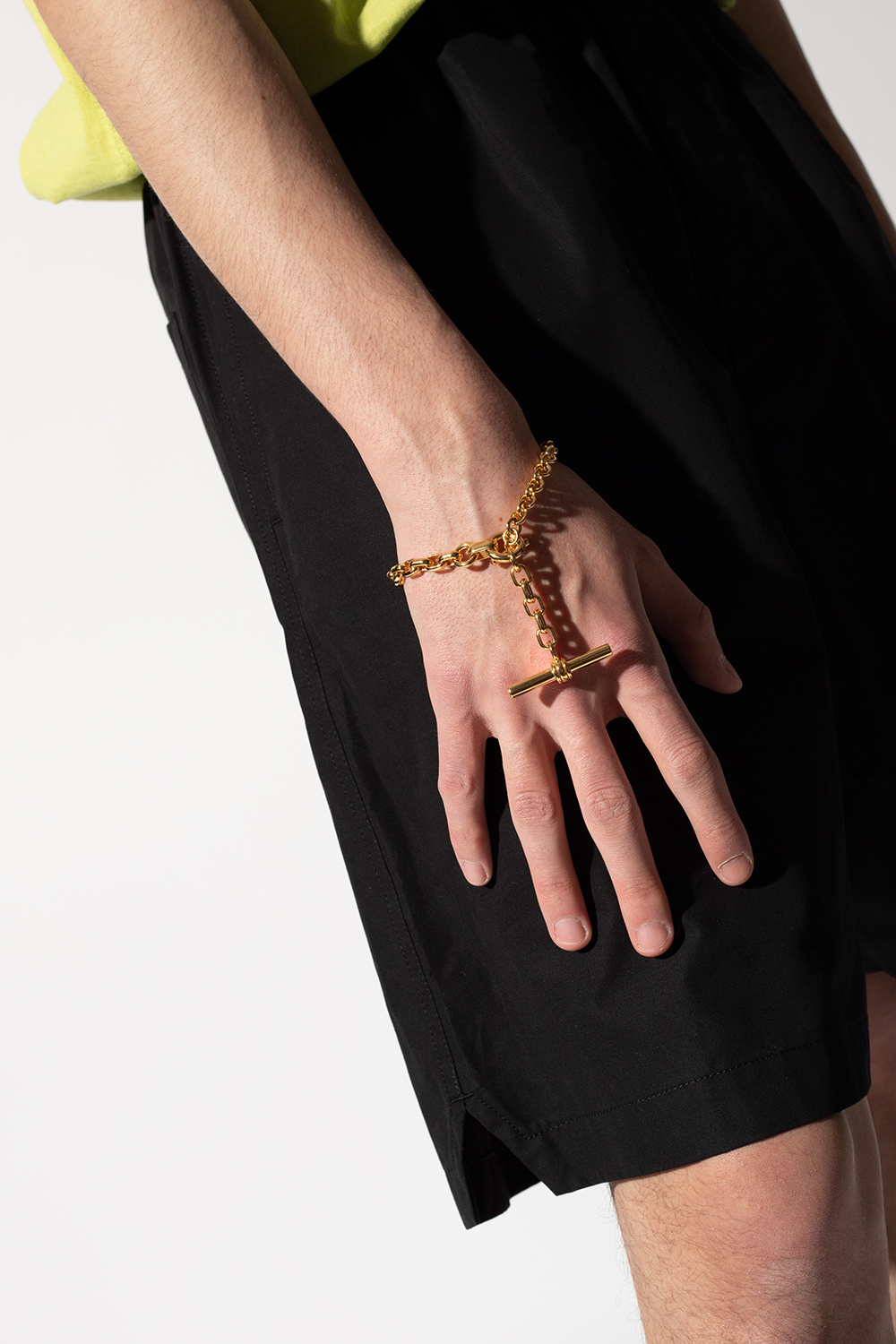 BOTTEGA VENETA: bracelet in double bicolor knit - Gold