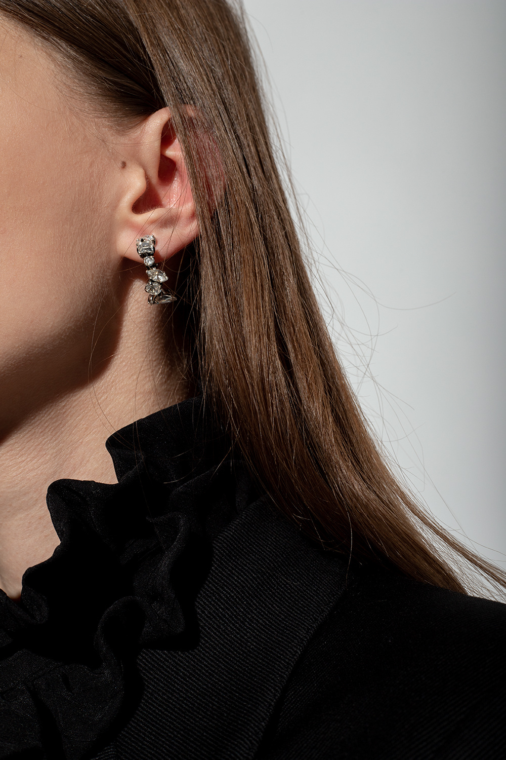 Saint Laurent Crystal clip-on earring